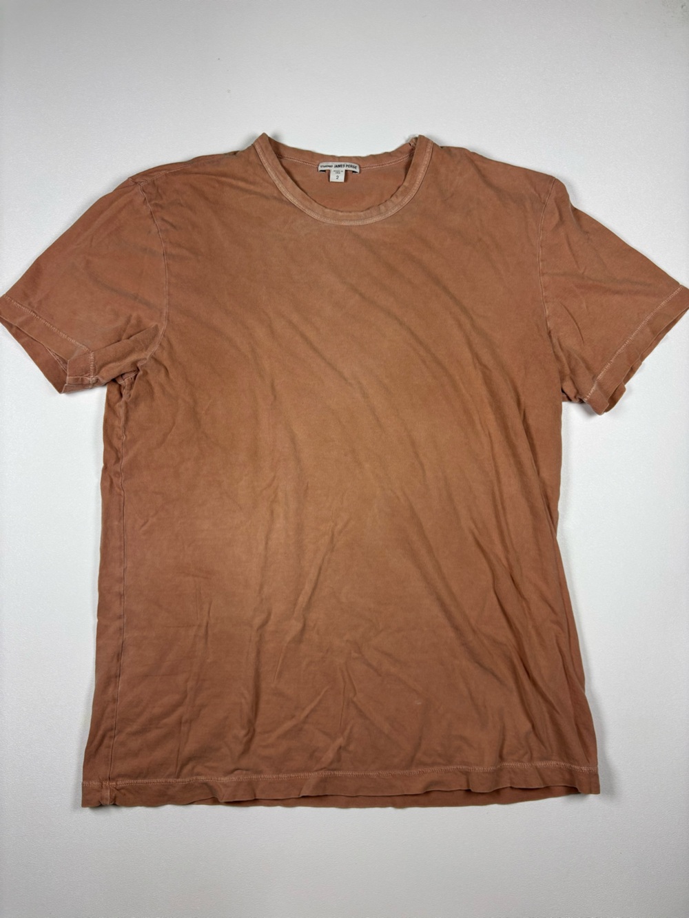 James Perse Short Sleeve Crewneck T-Shirt in Rust